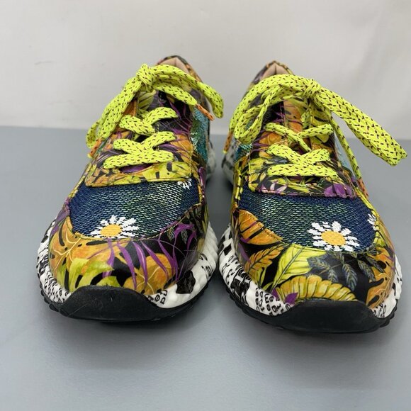 L'Artiste by Spring Step Sneakers Shoes Floral Sequin Colorful Yellow Womens 9.5 - Picture 4 of 15